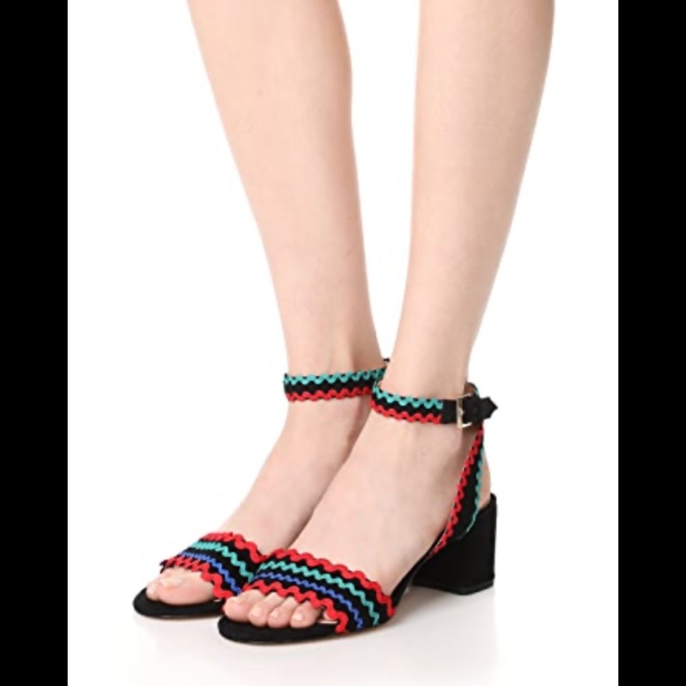 Kate Spade black suede ankle strap detailed sandal